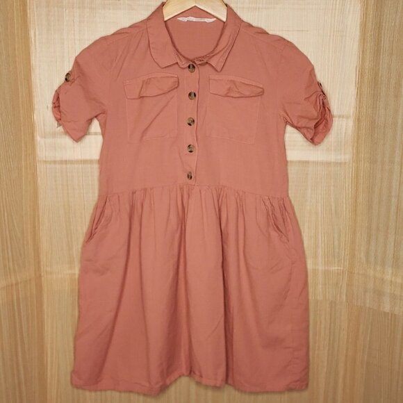 H&M girls Short Sleeve Pink Lagan Dress 10 - Picture 1 of 8